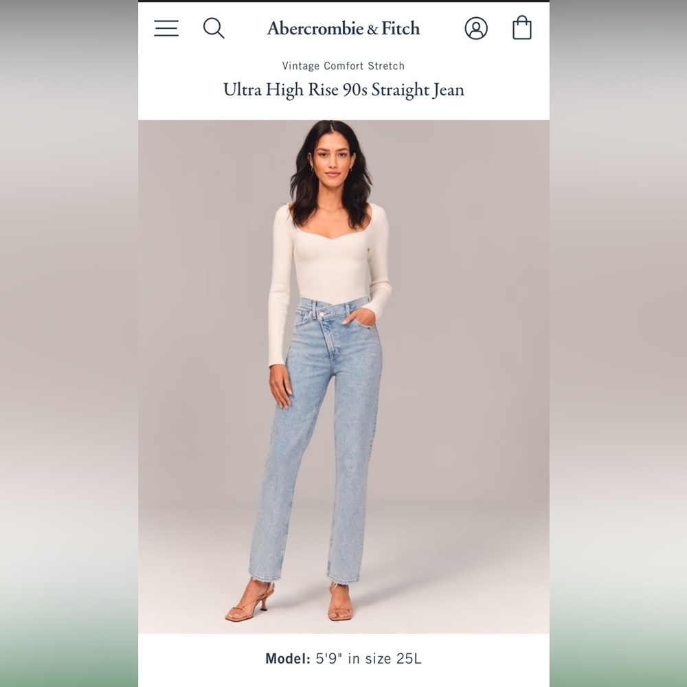 Abercrombie & Fitch Criss Cross High Rise Blue Jeans